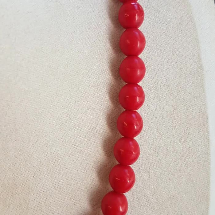 コーラルビーズ ネックレス 赤珊瑚ビーズネックレス：4mmの宝石、ユニセックスデザイン - Etsy 日本